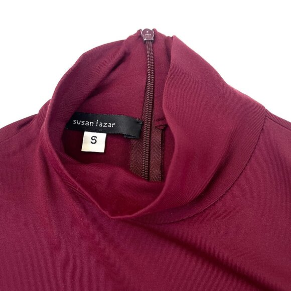 Susan Lazar turtleneck Long Sleeves Bordo Top S $150 - Picture 4 of 9